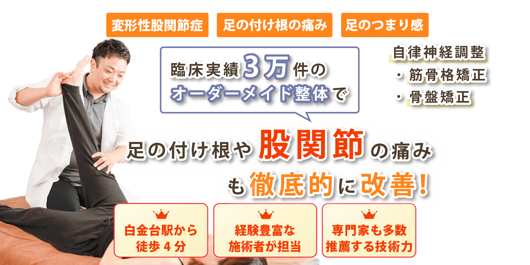 白金台で股関節痛の改善ならtotal conditionサロンMacore